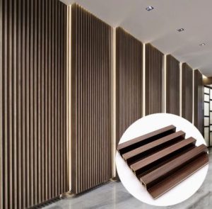 Panel WPC marrón oscuro con textura PVC 15.5 de ancho 2cm de alto - 3m - RM - 001