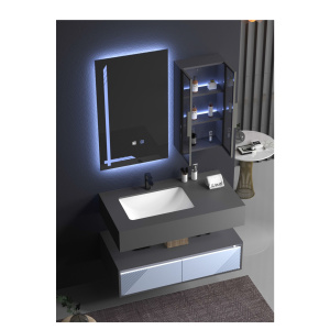Conjunto mesada y mueble Flotante c/ cajon + botiquin + espejo - 8050-120 a b