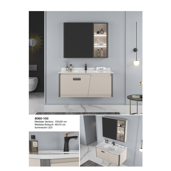 Conjunto Vanitory Flotante + Botiquin 8060-100 a b - Image 2