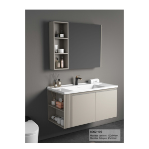 Conjunto Vanitory Flotante con Estantes + Botiquin 8062-100