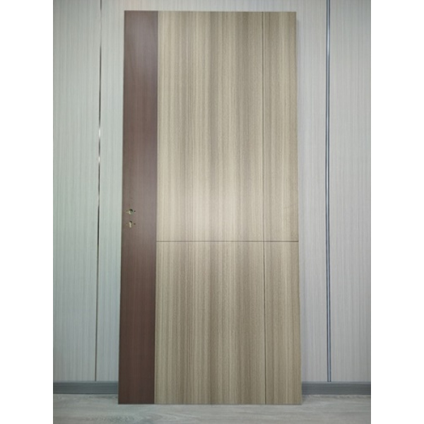 Puerta Placa Int.80cm c/marco de madera - Eucalipto ahumado - AP - 003