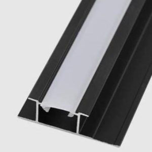 Perfil para union entr revest. paneles y tira led - negro mate y plástico translucido - 3m - PP - 006