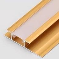 Perfil para unión entre revest. paneles y tira led - dorado mate y plástico translucido - 3m - PP - 007